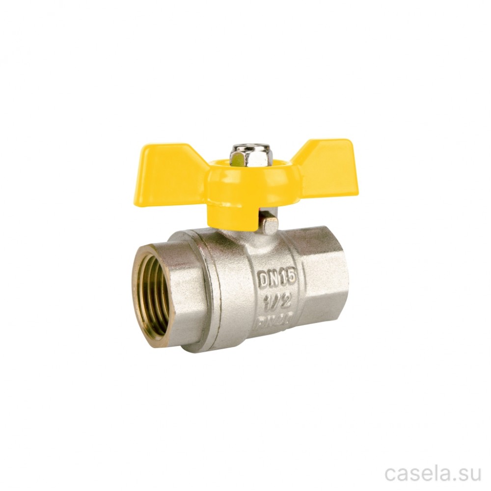 Кран шаровой газовый ВР-ВР рукоятка - бабочка